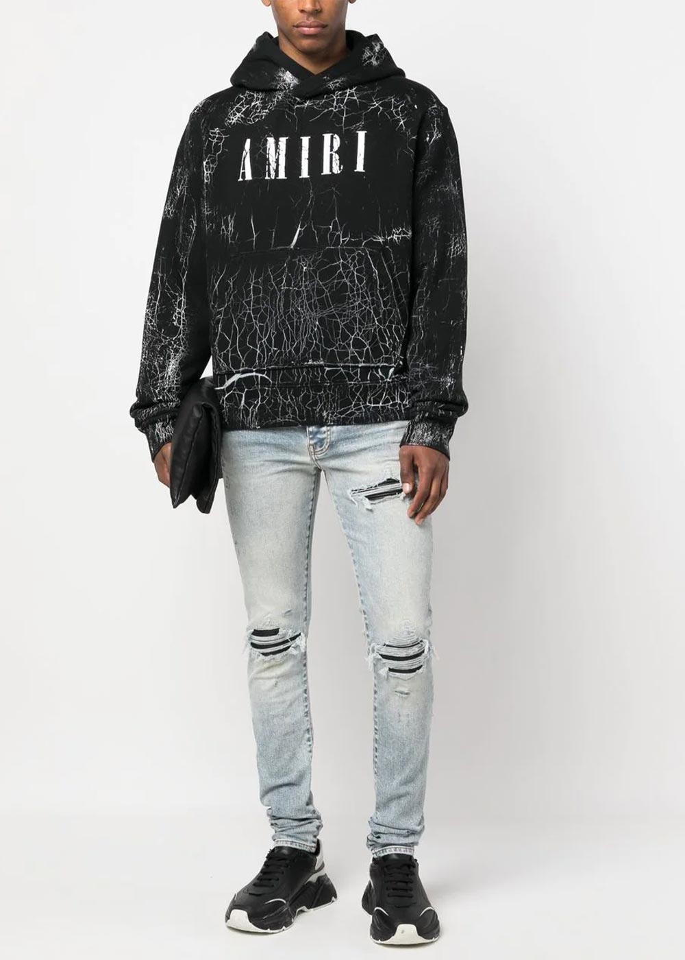 Оригінальна Black Cracked Dye Core Logo Hoodie Amiri – вид ззаду