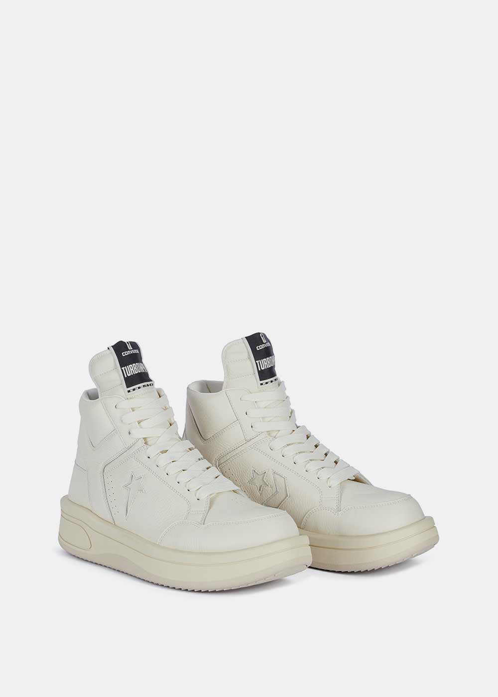 Оригінальна White Turbowpn High Top Sneaker Rick owens – вид ззаду