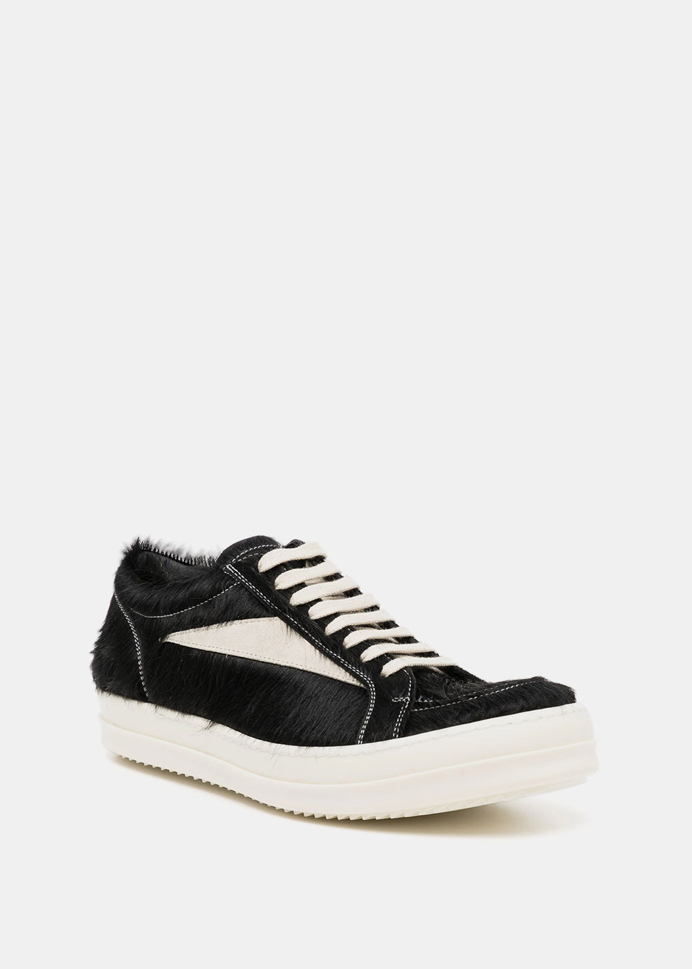 Black Vintage Low-Top Pony Hair Sneakers Rick owens оригінал – Купити в Україні – вид ззаду