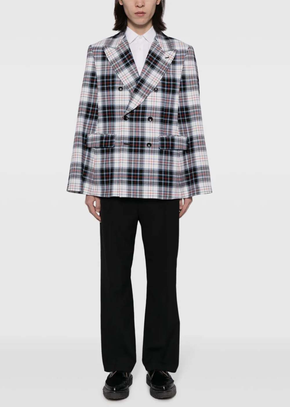 Multicolor Check-Pattern Wool Blazer Comme des garcons – Гарантія оригінальності – збільшений вид