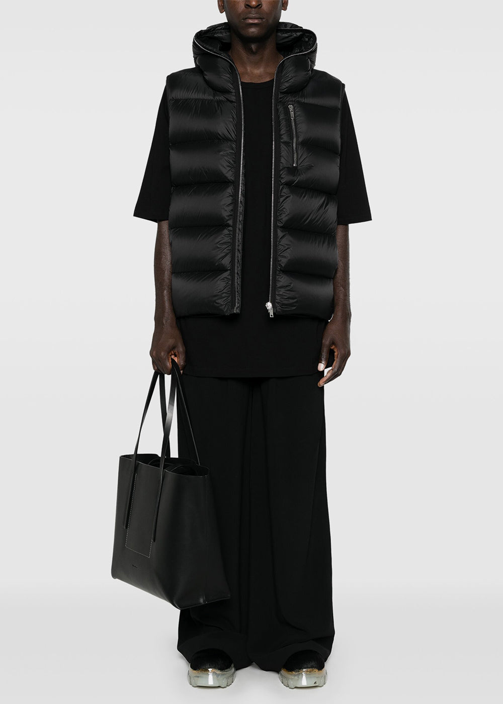 Black Sealed Padded Gilet Rick owens оригінал – Купити в Україні – вид ззаду