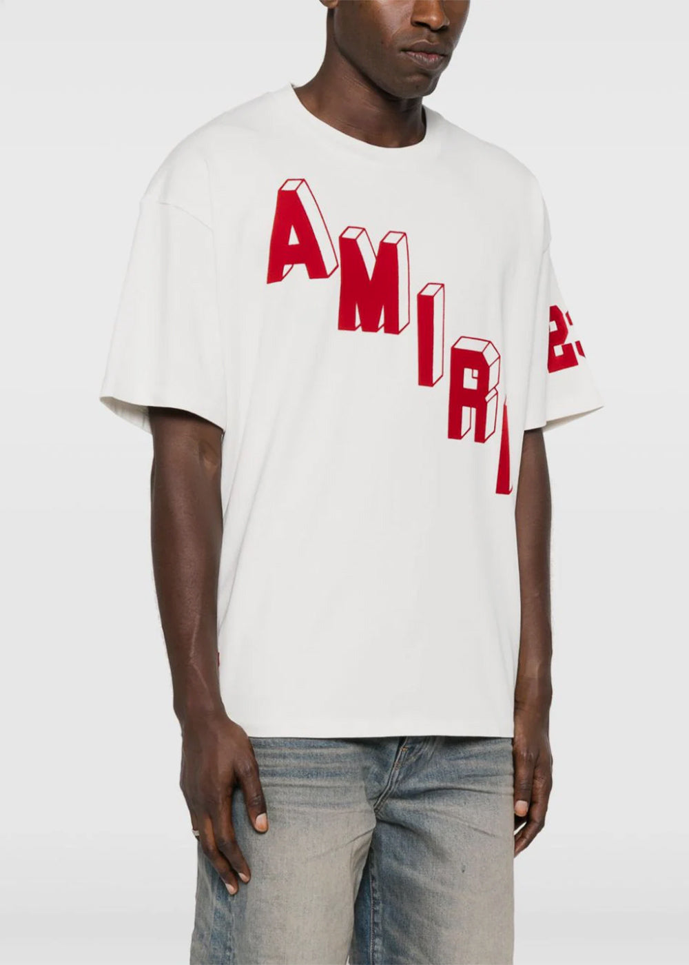 White Flocked Hockey Skater T-Shirt Amiri – Гарантія оригінальності – збільшений вид