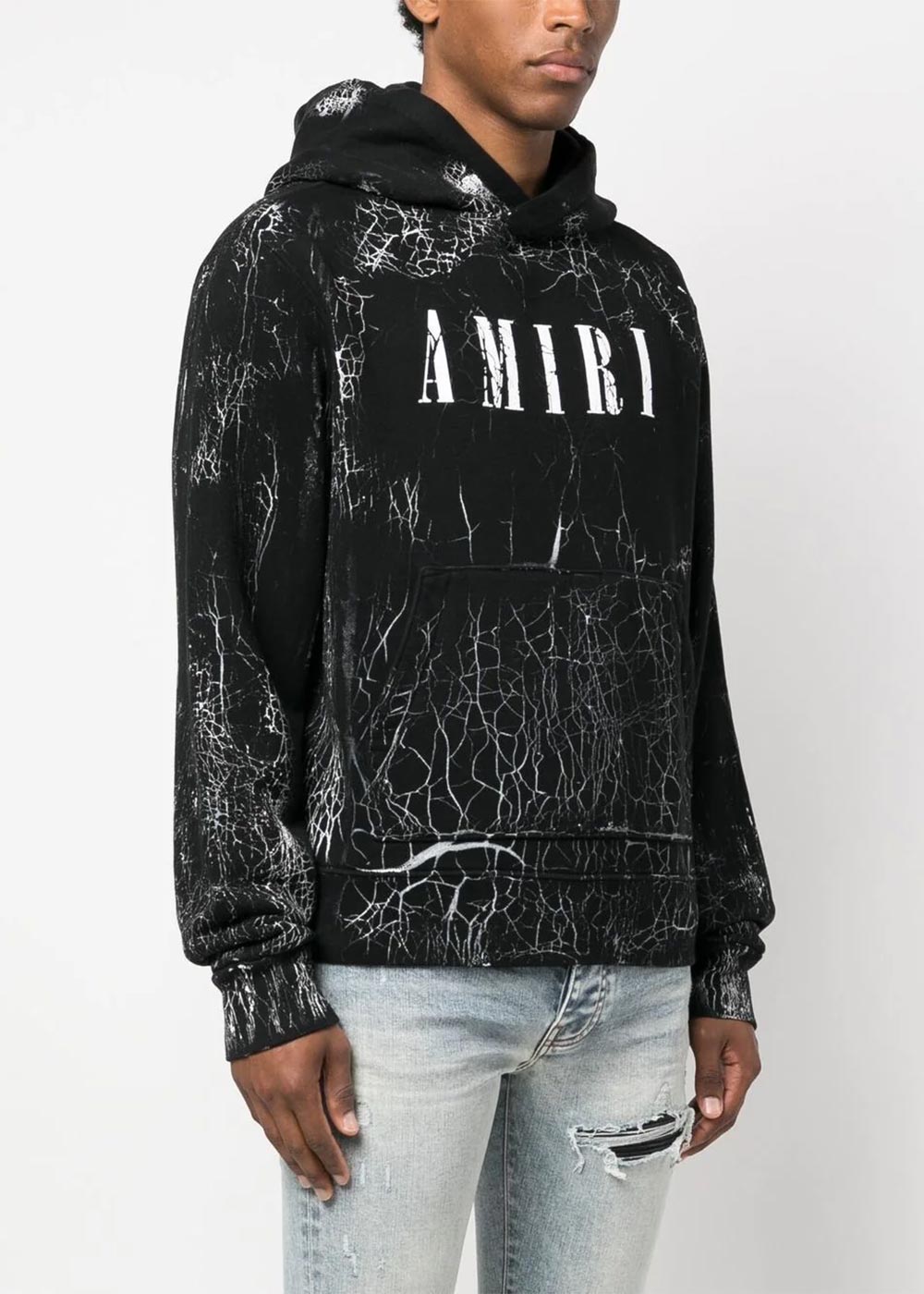 Оригінальна Black Cracked Dye Core Logo Hoodie Amiri – детальний вид