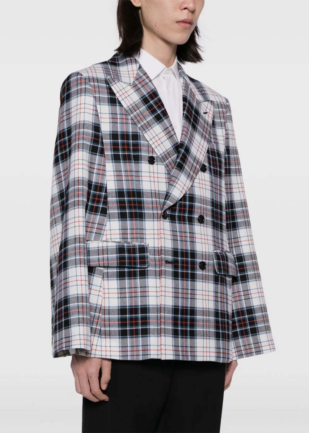 Multicolor Check-Pattern Wool Blazer Comme des garcons – Гарантія оригінальності – вид ззаду