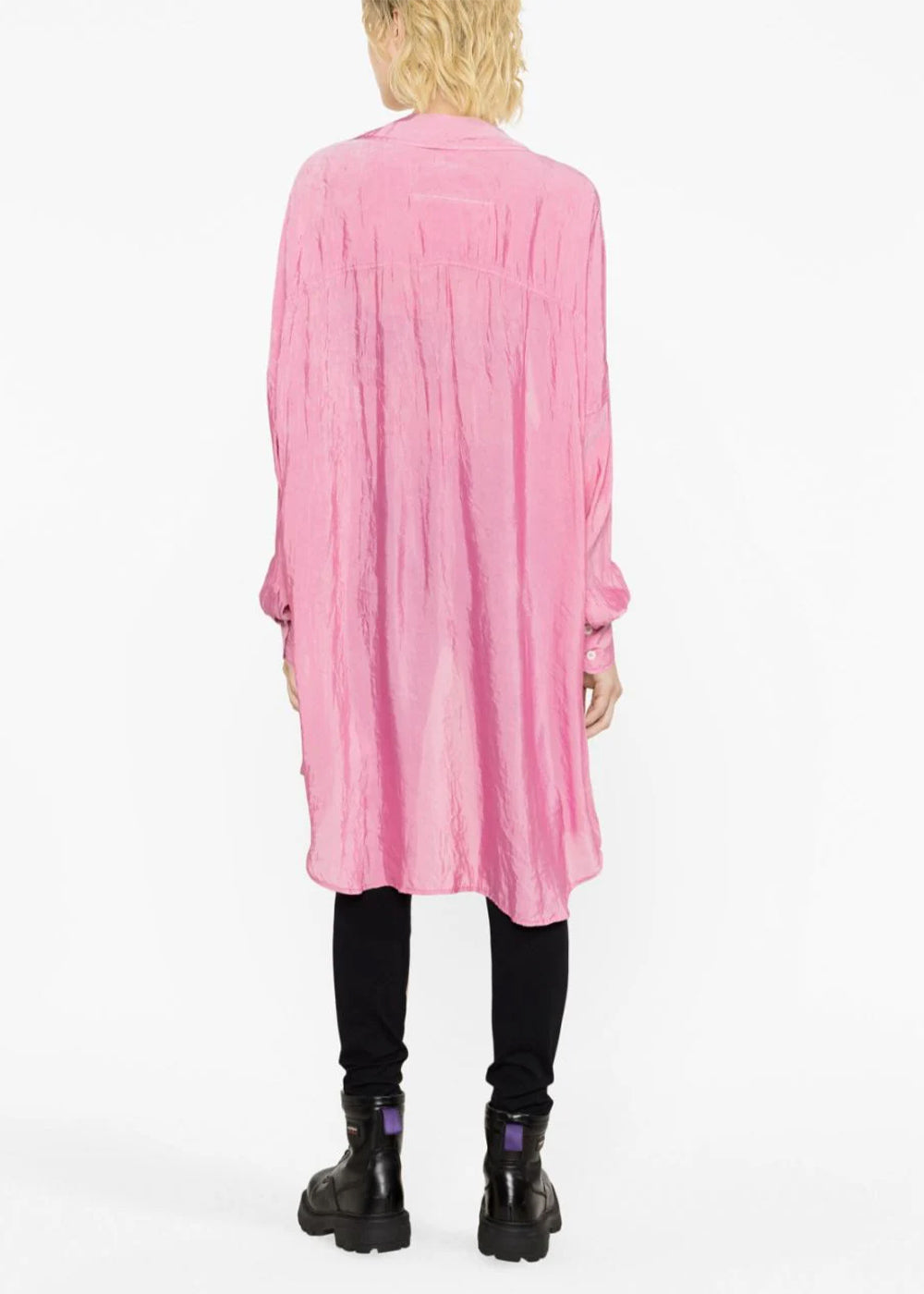 Оригінальна Pink Logo-Print Long Shirt Maison margiela – детальний вид