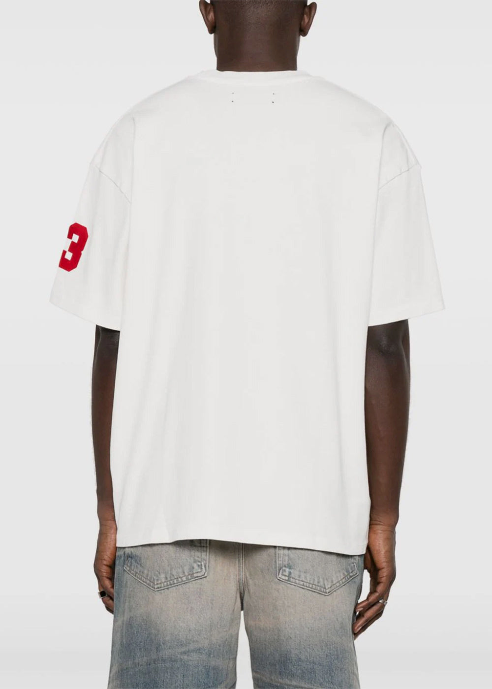 White Flocked Hockey Skater T-Shirt Amiri – Гарантія оригінальності – детальний вид