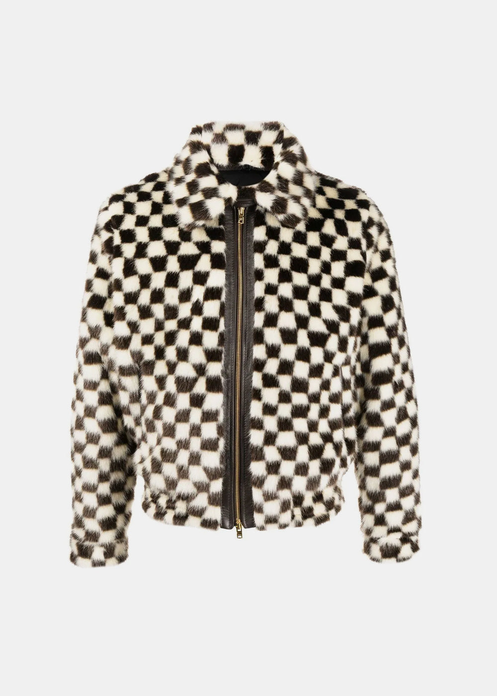 Оригінальна Black & White Checked Faux Fur Blouson Jacket Amiri – боковий вид