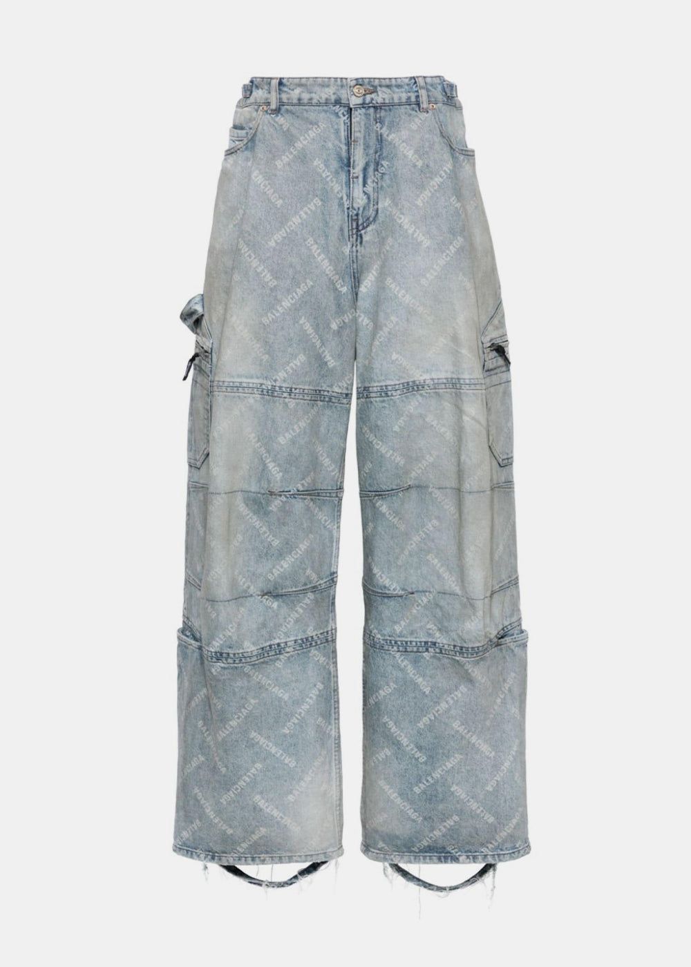 Blue Denim Cargo Pants Balenciaga – Гарантія оригінальності – боковий вид