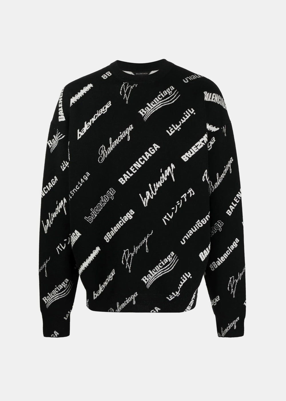 Black Logo Monogram Sweater Balenciaga – Гарантія оригінальності – боковий вид