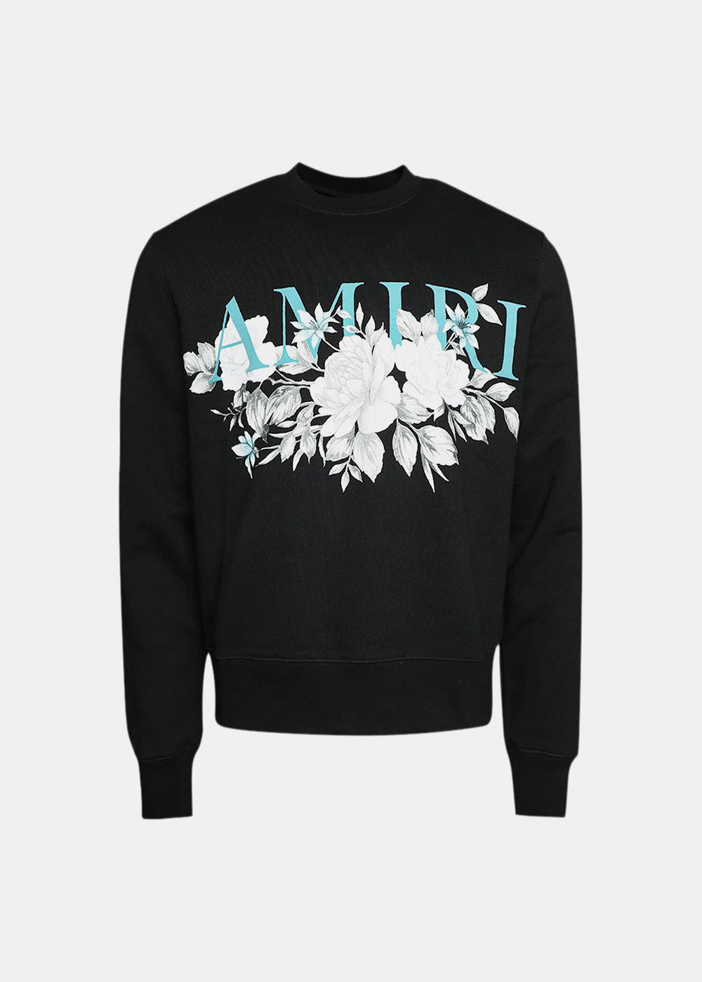 Black Floral Amiri Logo Crewneck Amiri – Гарантія оригінальності – боковий вид