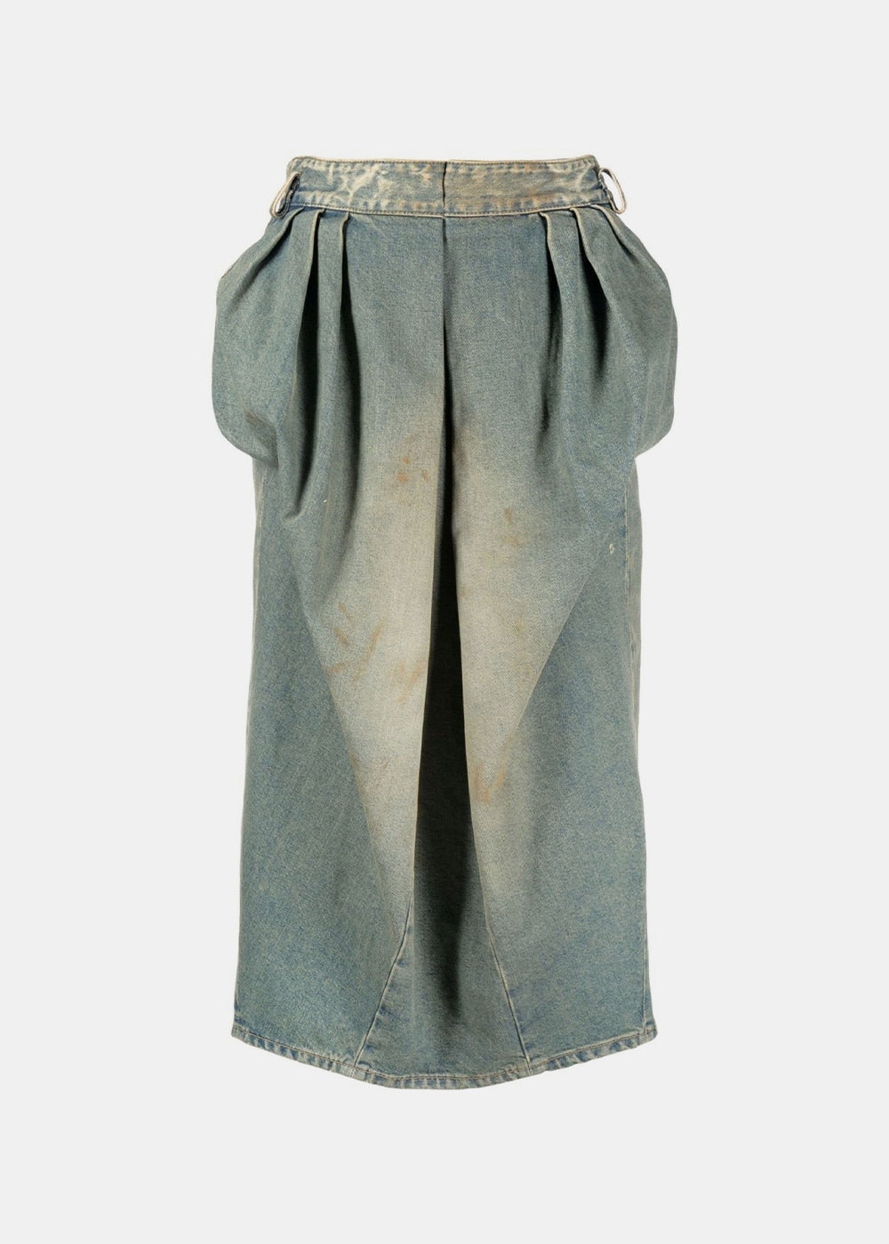 Оригінальна Dirty Blue Pleated Denim MIDI Skirt Maison margiela – боковий вид