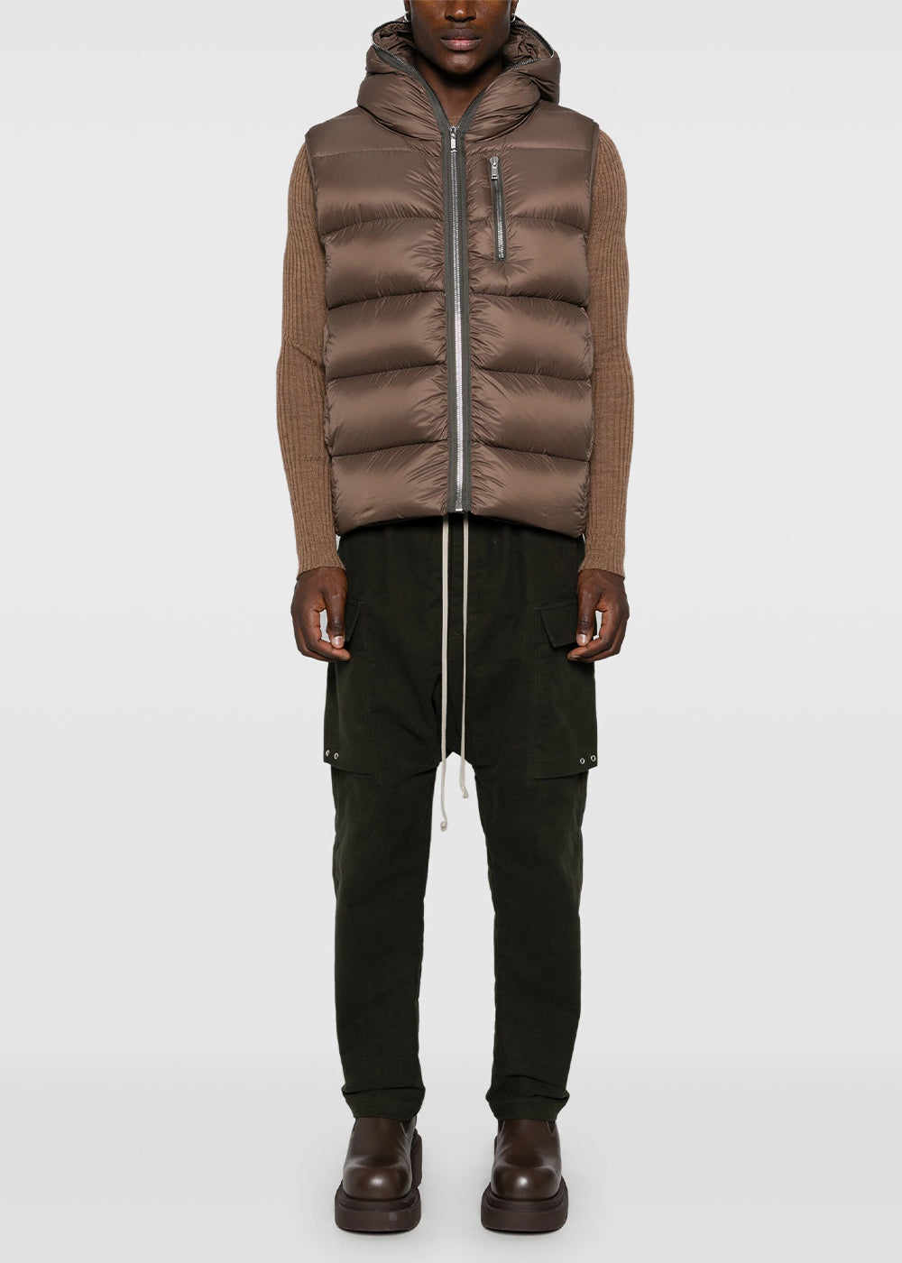 Оригінальна Fawn Sealed Padded Gilet Rick owens – вид ззаду