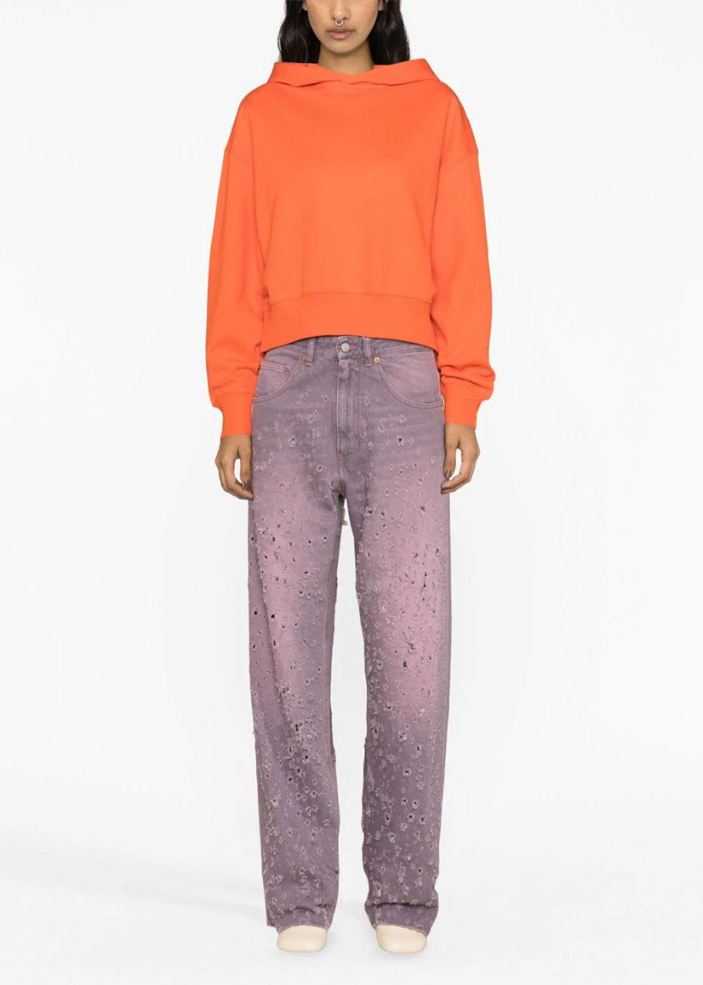 Оригінальна Purple Distressed-Effect Jeans Maison margiela – вид ззаду