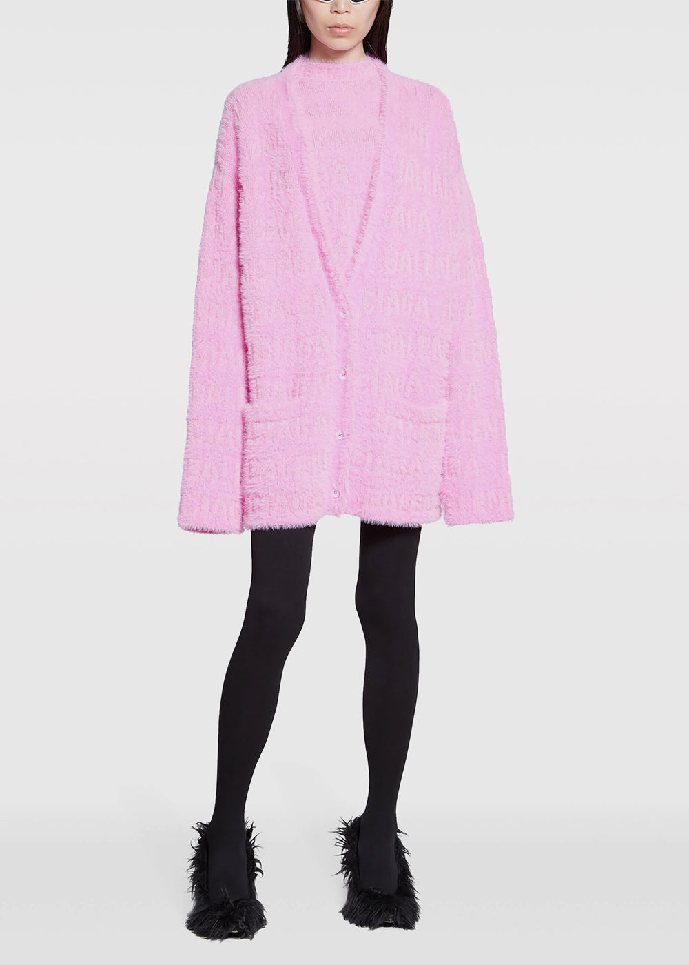 Pink Furry Cardigan Balenciaga – Гарантія оригінальності – вид ззаду