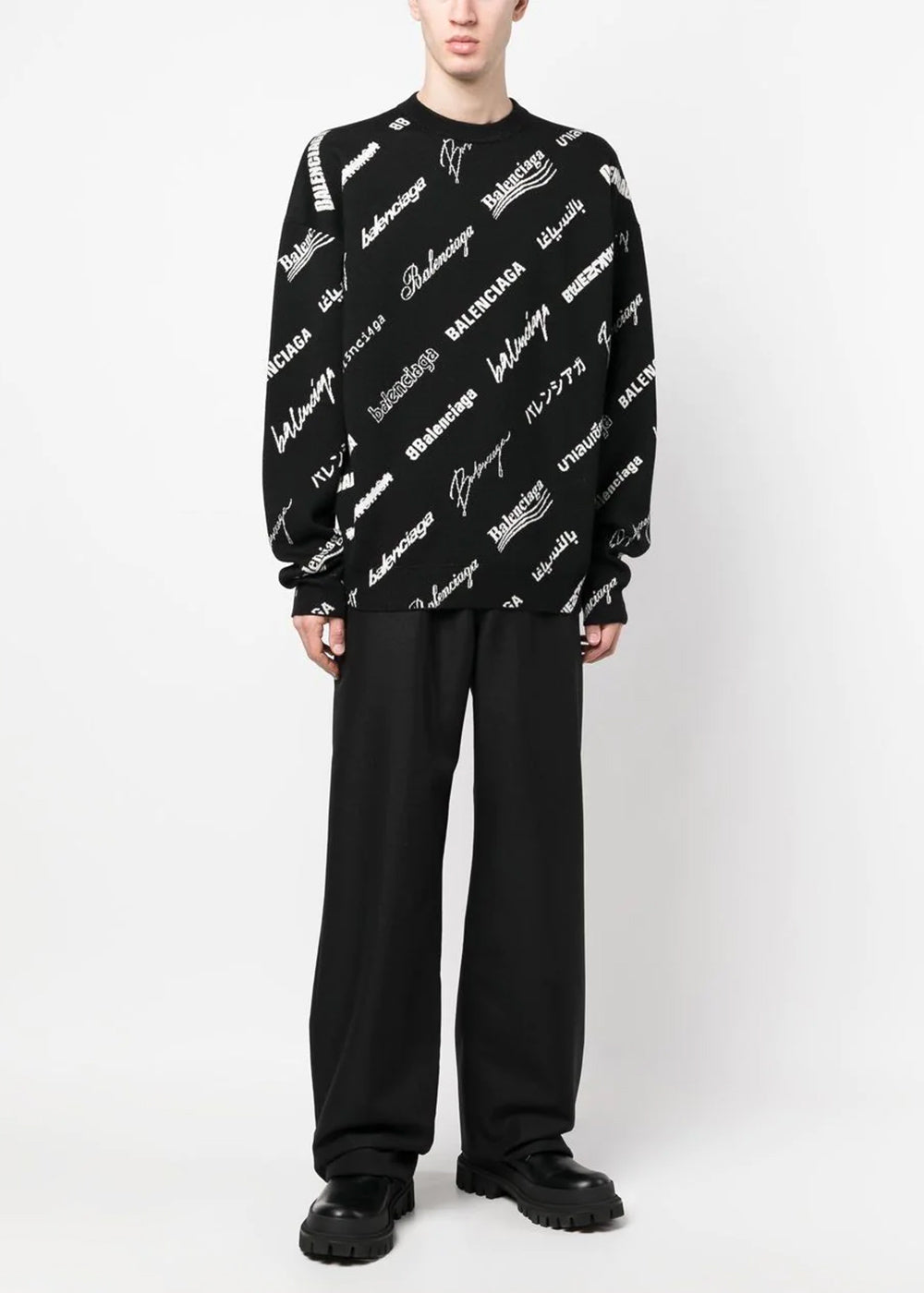 Black Logo Monogram Sweater Balenciaga – Гарантія оригінальності – вид ззаду