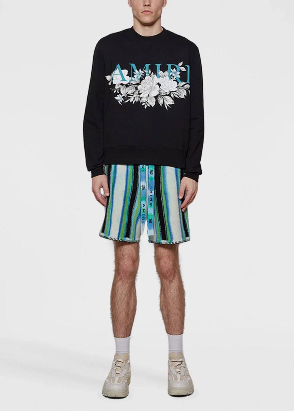 Black Floral Amiri Logo Crewneck Amiri – Гарантія оригінальності – вид ззаду
