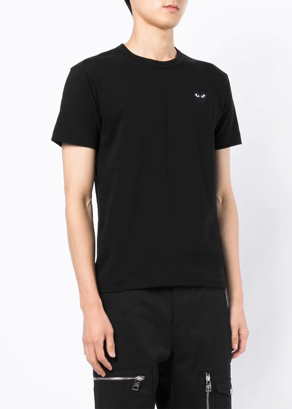 Black & Black Heart Patch T-Shirt Comme des garcons – Гарантія оригінальності – вид ззаду