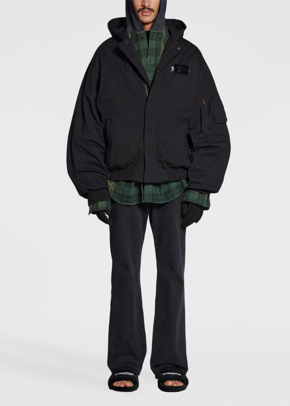 Black Padded Bomber Hoodie Balenciaga оригінал – Купити в Україні – детальний вид