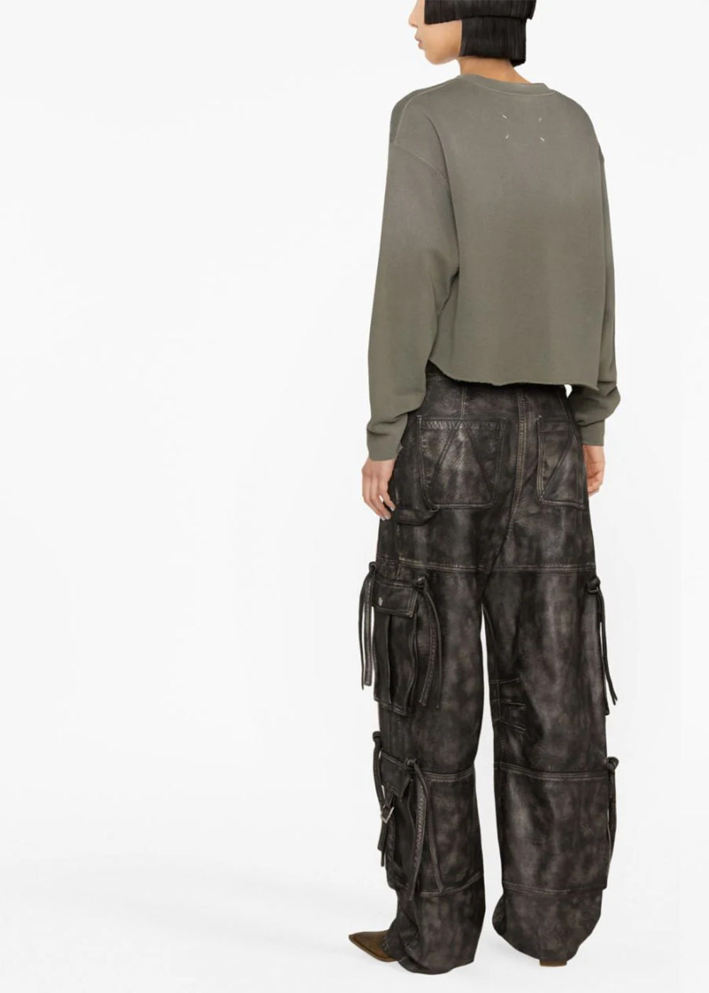 Olive Logo-Patch Sweatshirt Maison margiela – Гарантія оригінальності – детальний вид