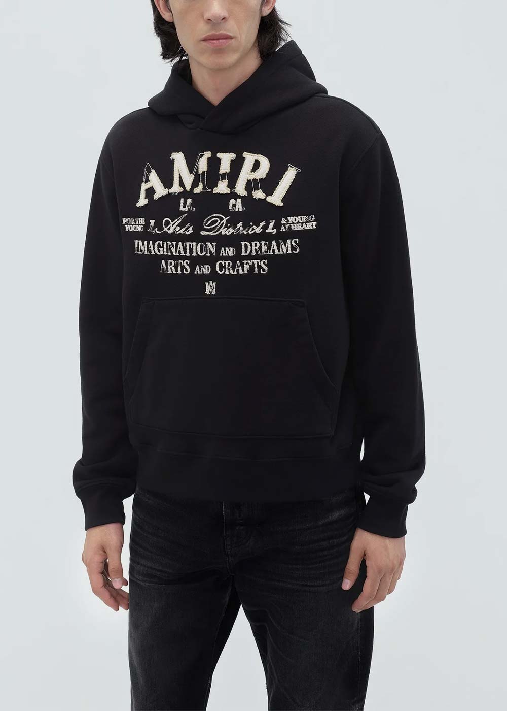 Black Distressed Arts District Hoodie Amiri – Гарантія оригінальності – детальний вид