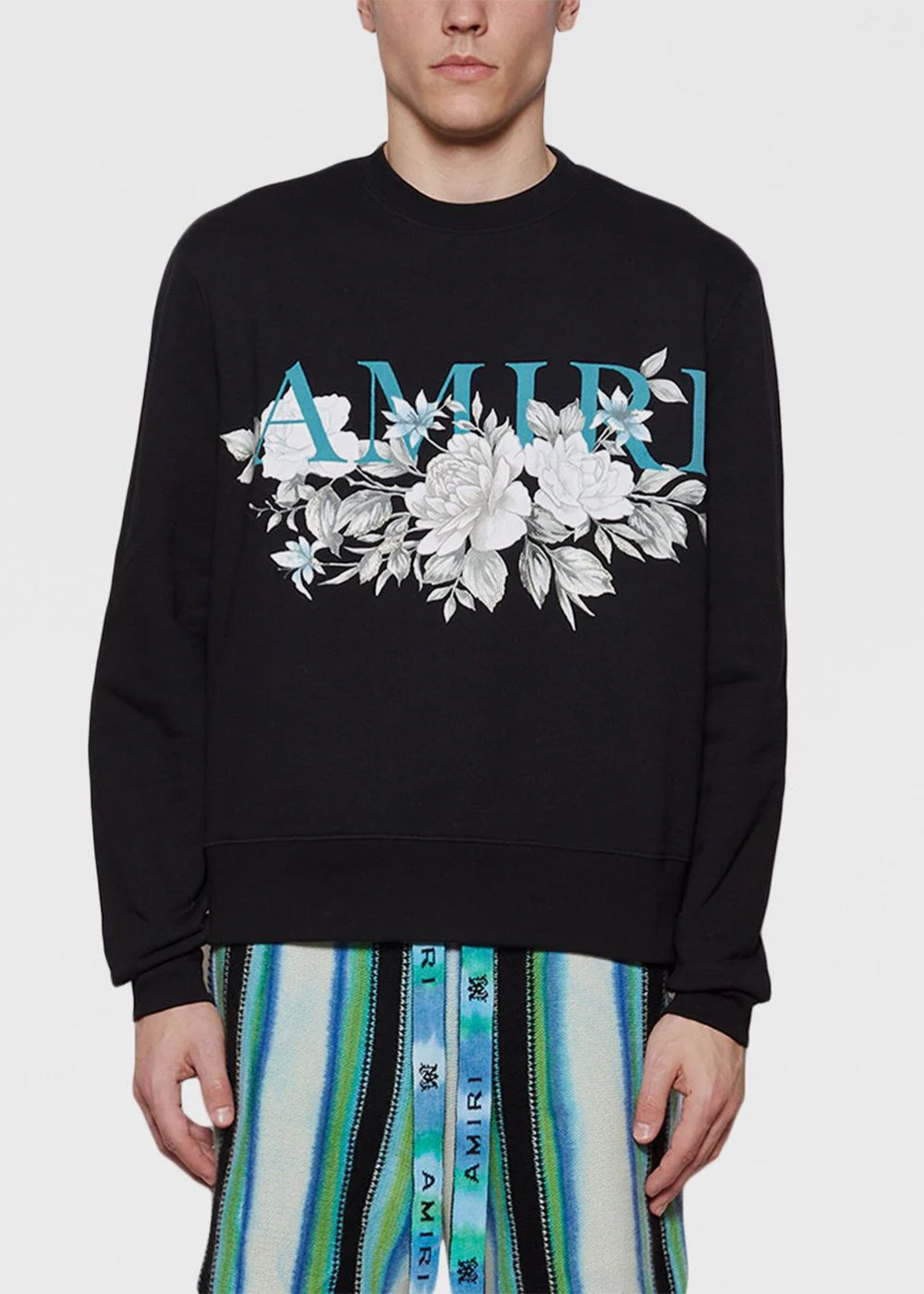 Black Floral Amiri Logo Crewneck Amiri – Гарантія оригінальності – детальний вид