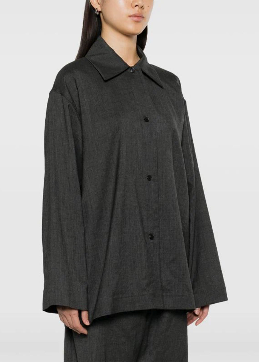 Оригінальна Grey Rigel Spread Collar Shirt The row – вид ззаду