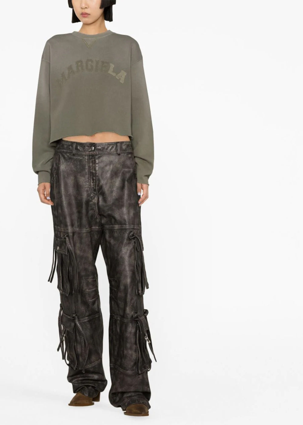 Olive Logo-Patch Sweatshirt Maison margiela – Гарантія оригінальності – збільшений вид