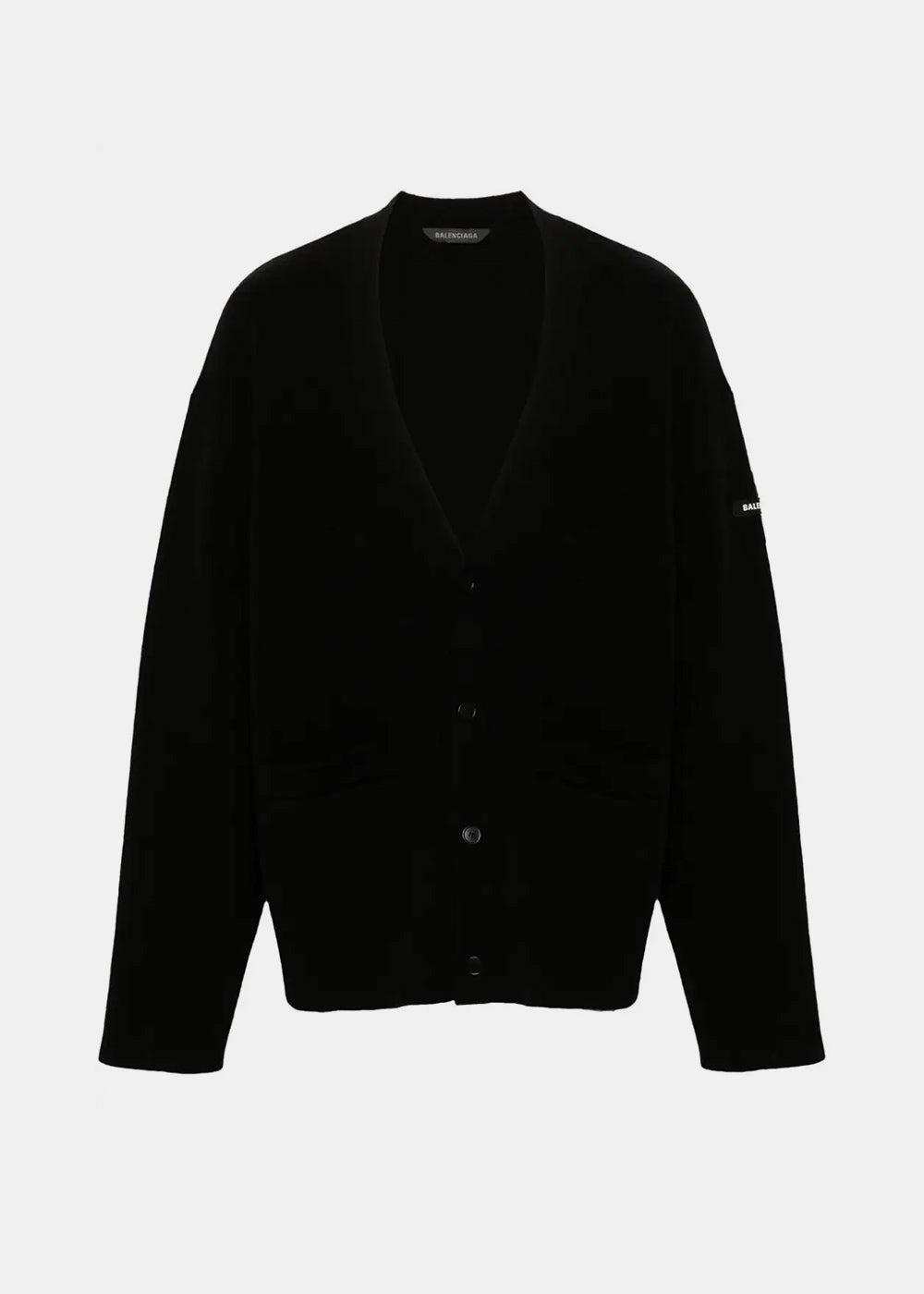 Black Rubberised-Logo Cardigan Balenciaga оригінал – Купити в Україні – боковий вид