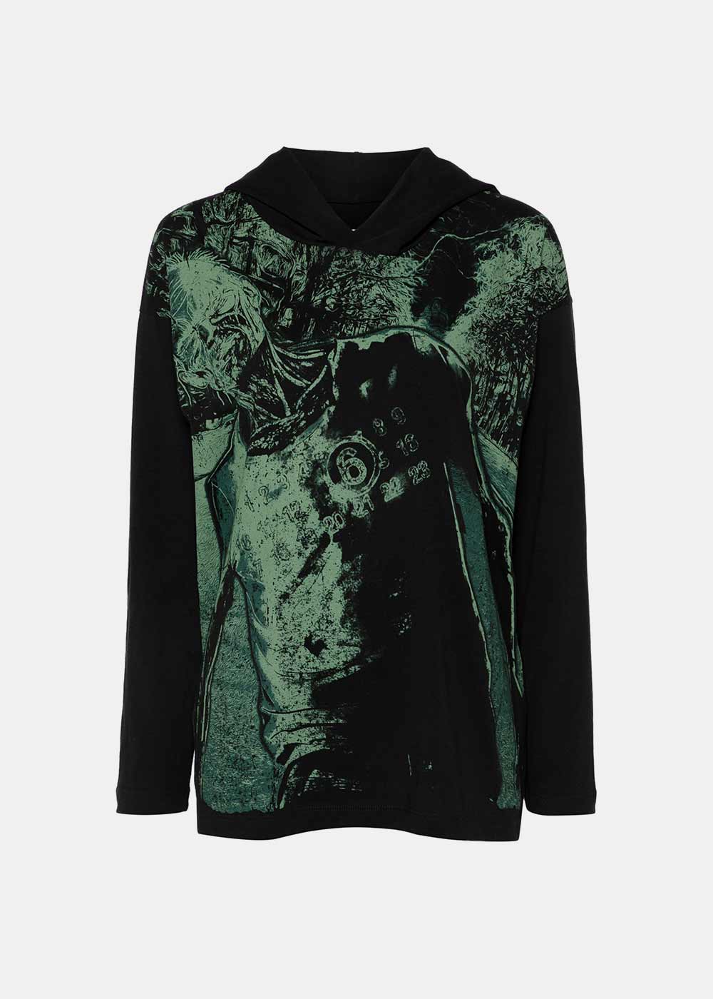 Оригінальна Black Numbers-Motif Hoodie Maison margiela – боковий вид