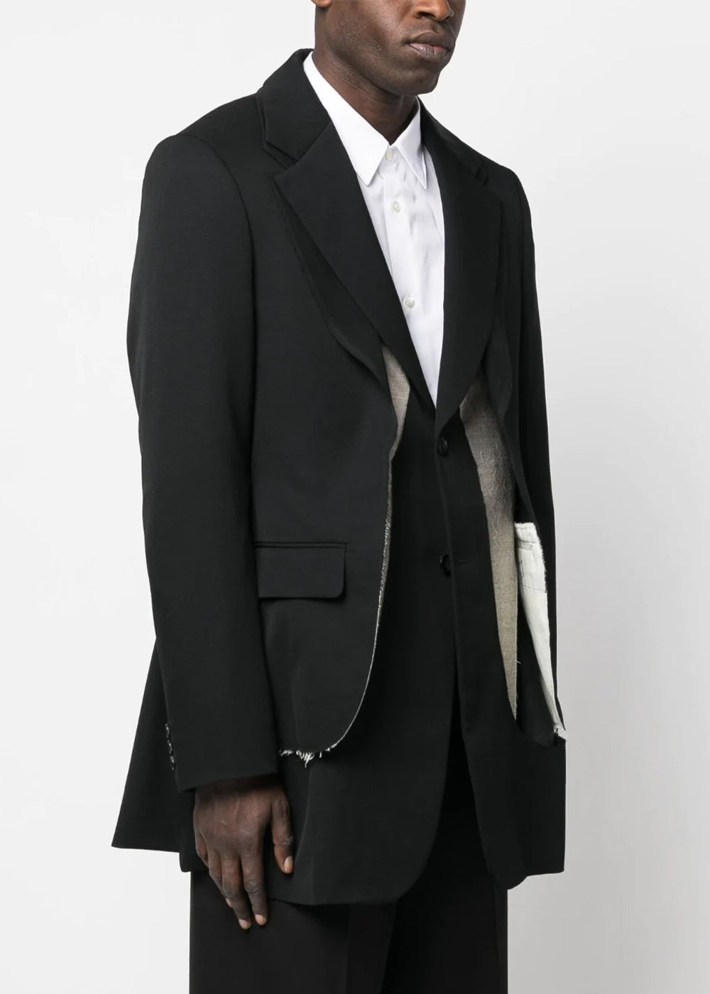 Black Long-Sleeve Wool Coat Comme des garcons – Гарантія оригінальності – детальний вид