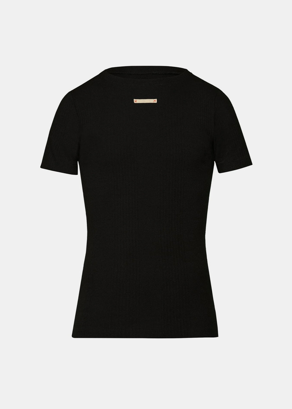 Black Logo-Patch T-Shirt Maison margiela – Гарантія оригінальності – боковий вид