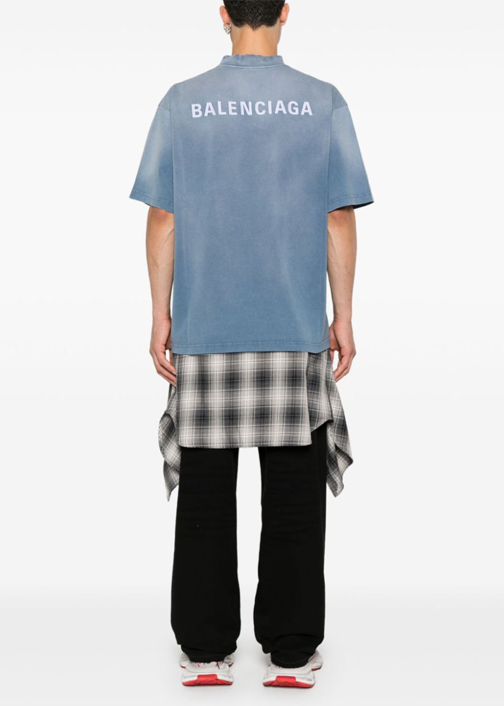 Faded Blue Medium Fit T-Shirt Balenciaga – Гарантія оригінальності – вид ззаду