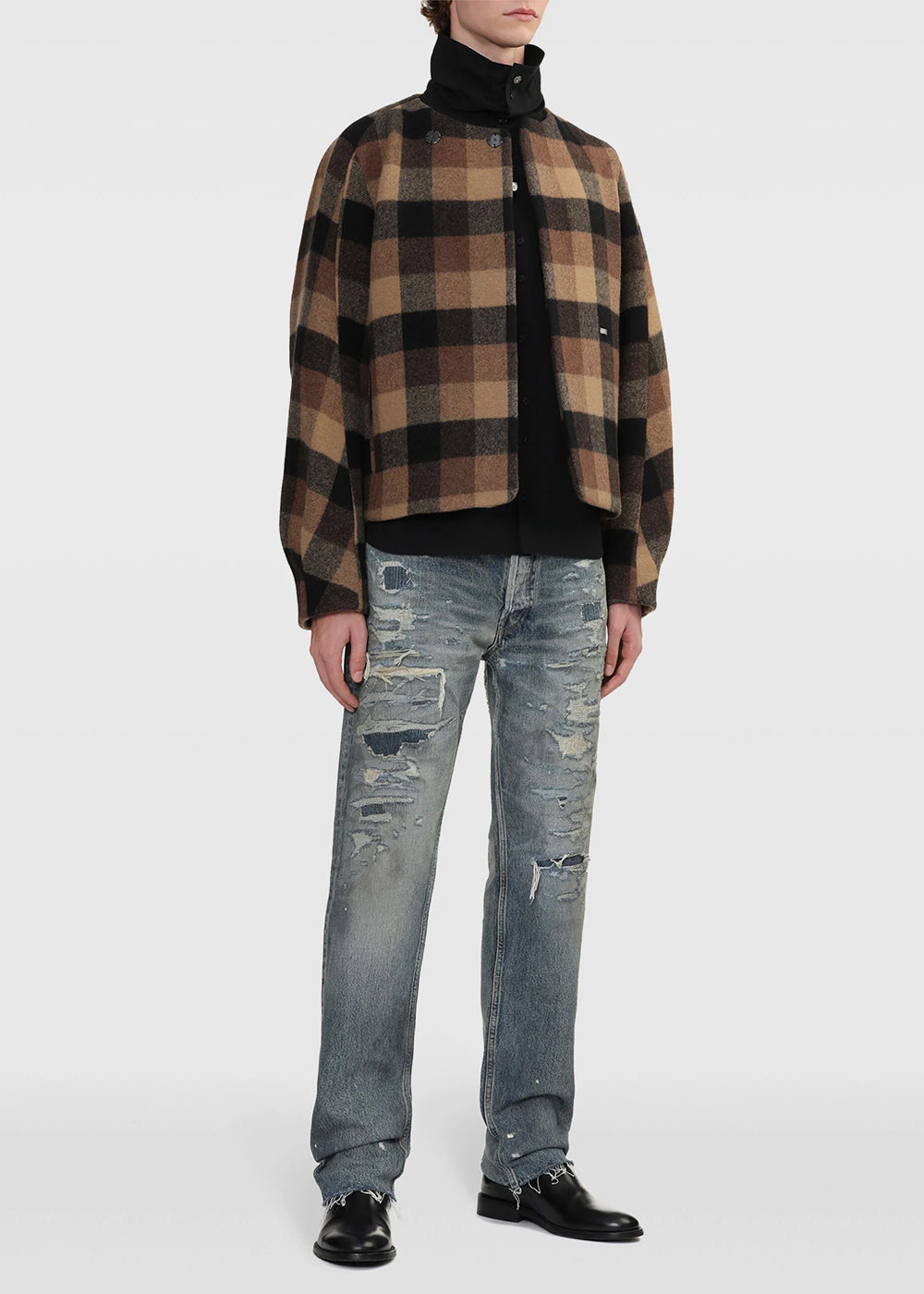 Brown Check-Pattern Jacket Ader error оригінал – Купити в Україні – вид ззаду