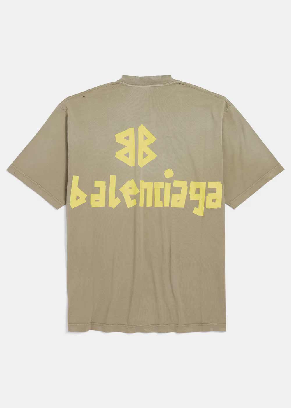 Army Green Medium Fit T-Shirt Balenciaga – Гарантія оригінальності – вид ззаду