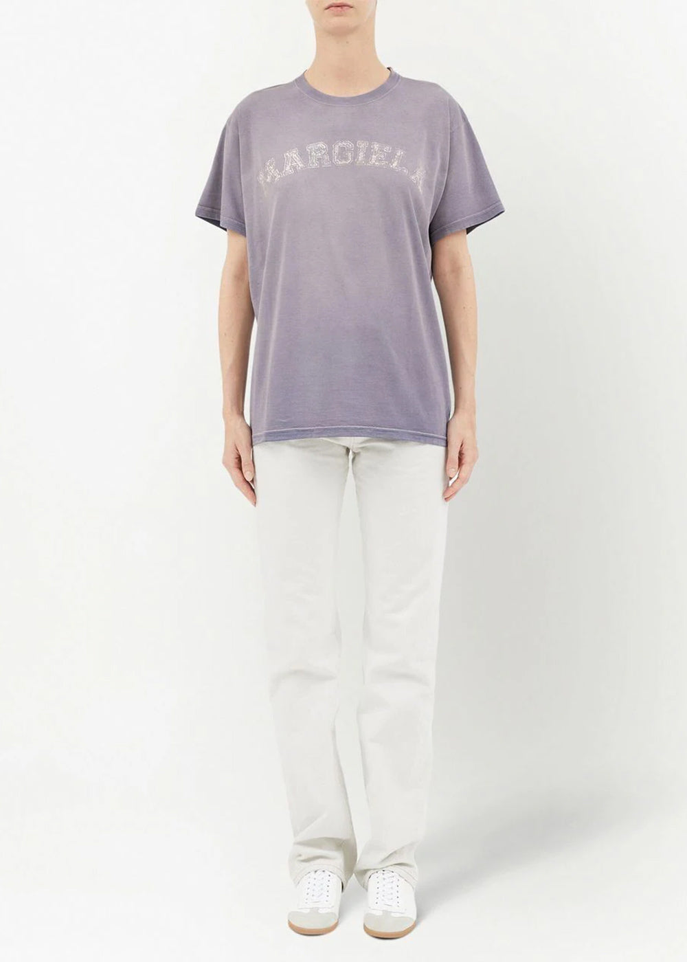Оригінальна Purple Logo-Print T-Shirt Maison margiela – детальний вид