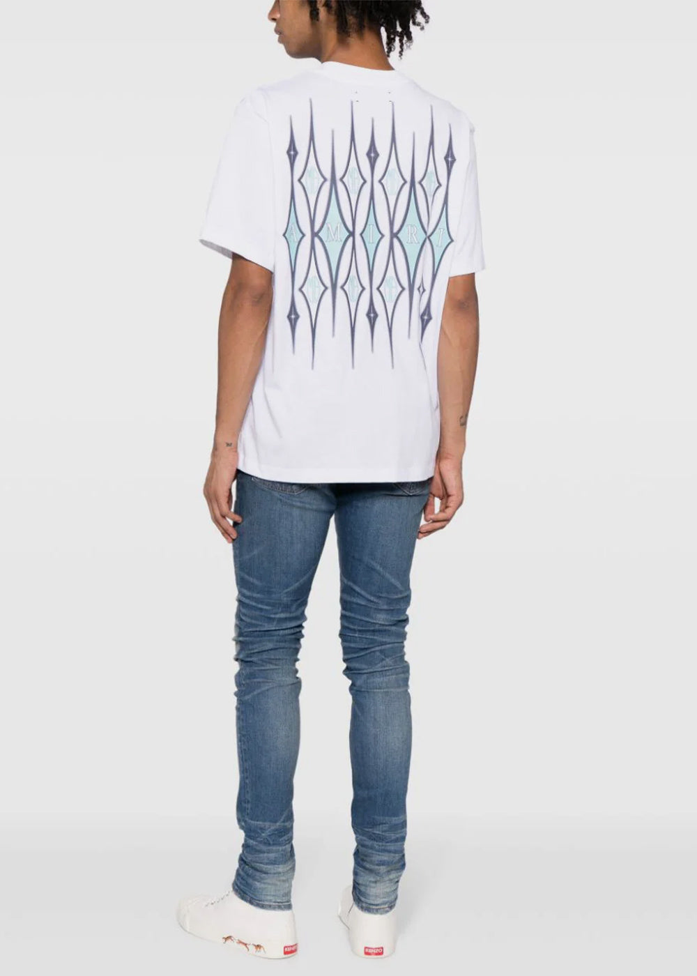 Оригінальна White Argyle T-Shirt Amiri – вид ззаду