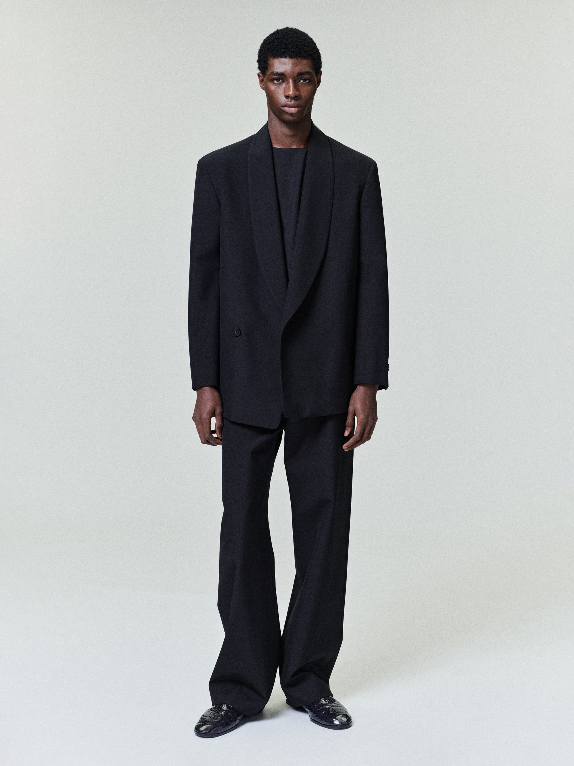 Double-Breasted Wool Poplin Shawl Collar Jacket Fear of god – Гарантія оригінальності – боковий вид