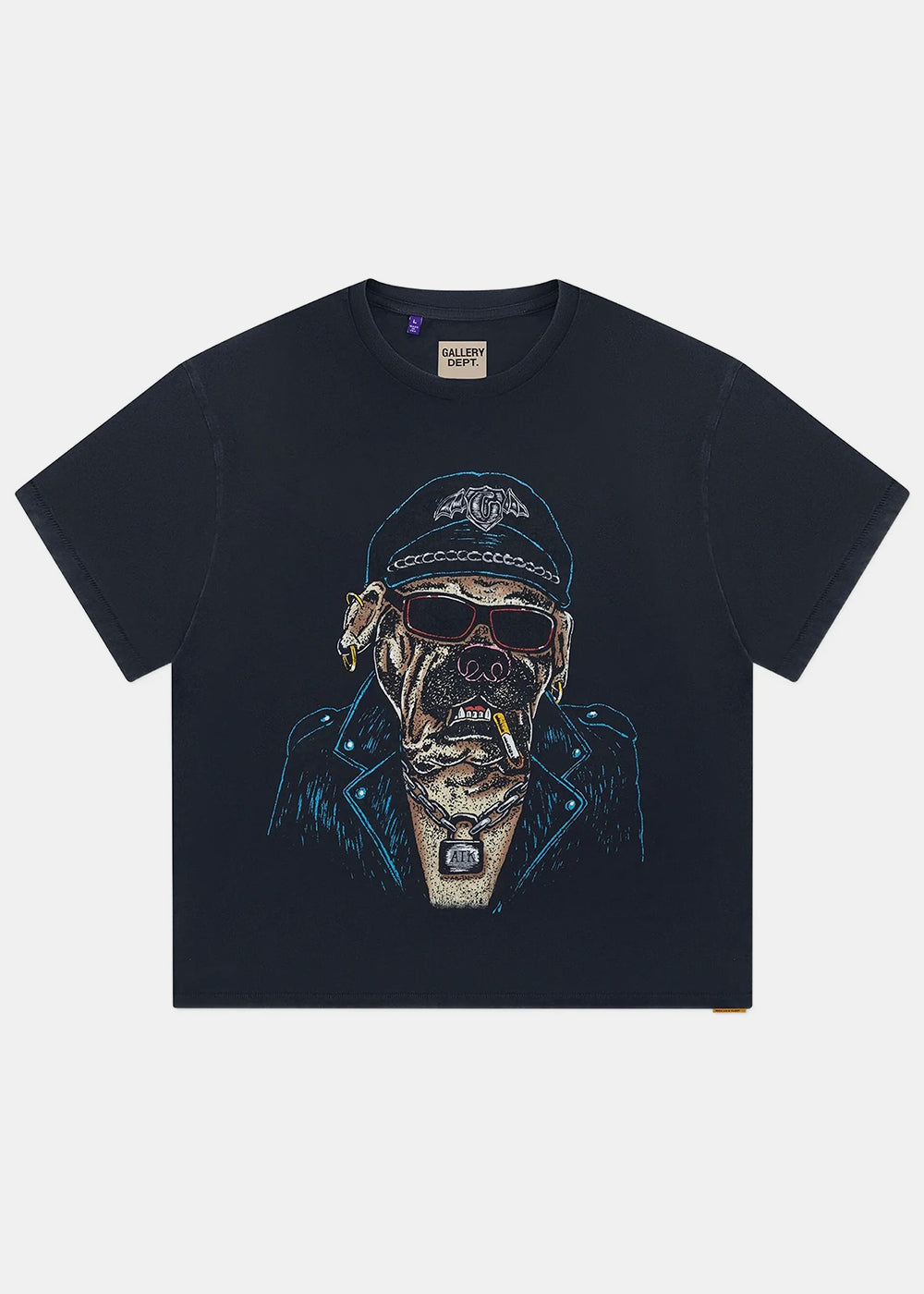 Оригінальна Vintage Black Oct Biker Dog Tee Gallery department – боковий вид