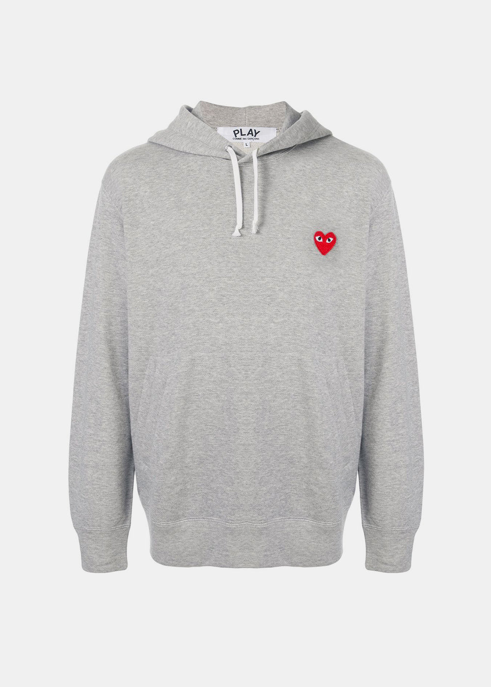 Grey & Red Heart Patch Hoodie Comme des garcons – Гарантія оригінальності – боковий вид