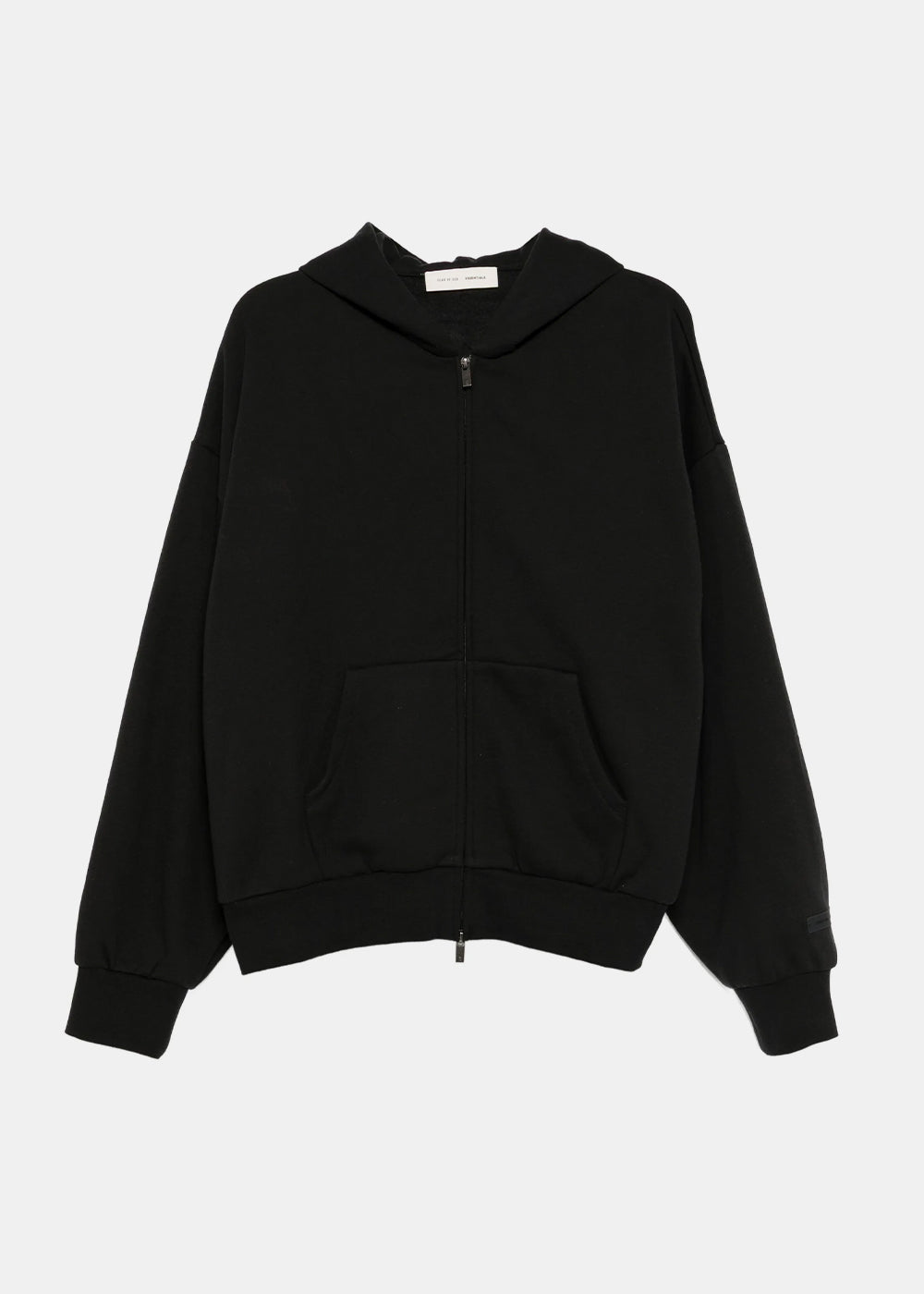 Jet Black Classic Fit Fleece Zip Up Hoodie Fear of god – Гарантія оригінальності – боковий вид