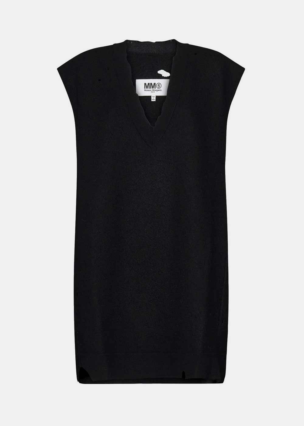 Оригінальна Black V-Neck Minidress Maison margiela – боковий вид