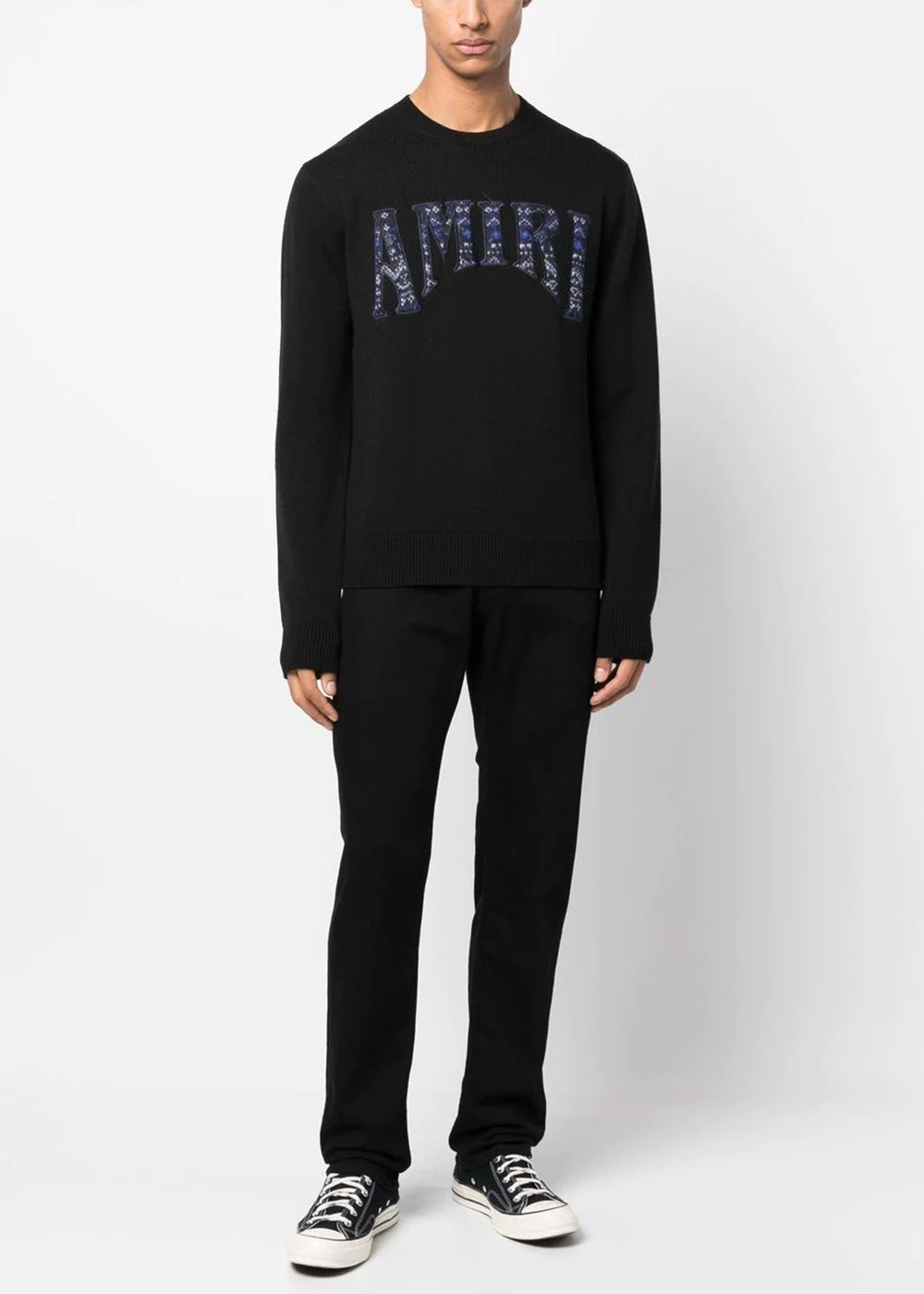 Black Logo Patch Sweatshirt Amiri – Гарантія оригінальності – вид ззаду