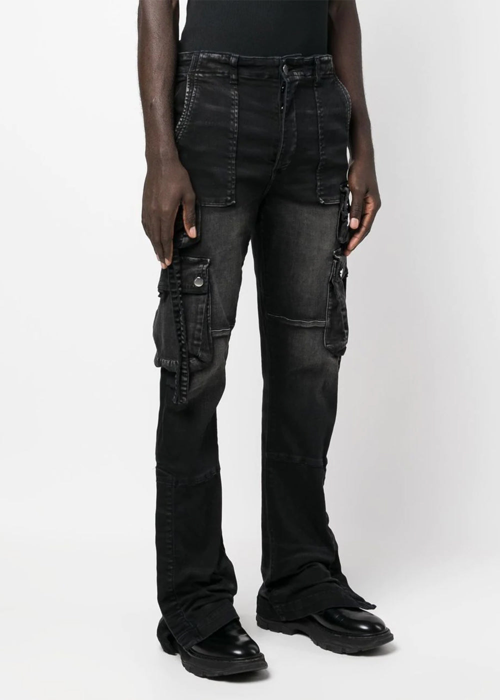 Оригінальна Black Cargo Flare Jeans Amiri – вид ззаду