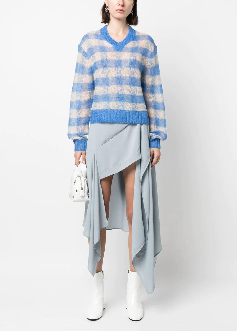 Оригінальна Blue V-Neck Sweater Acne studios – вид ззаду