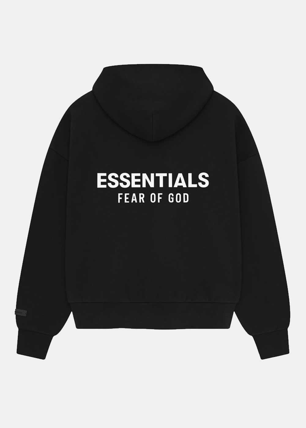 Оригінальна Jet Black Classic Fit Fleece Hoodie Fear of god – вид ззаду