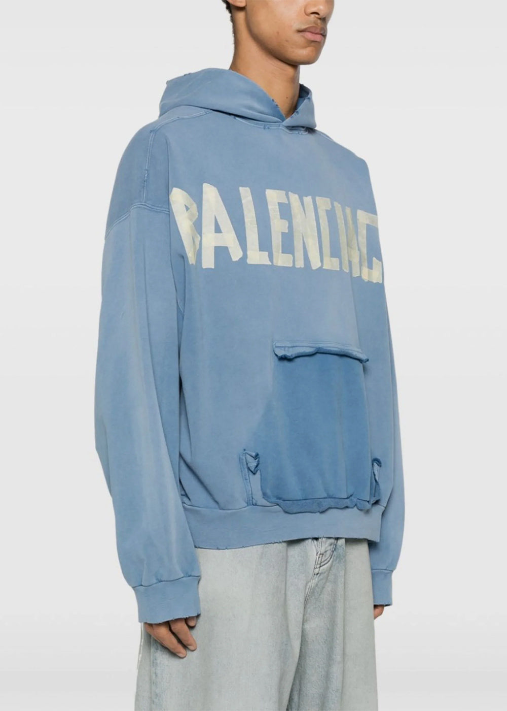 Оригінальна Blue Ripped Pocket Hoodie Balenciaga – детальний вид
