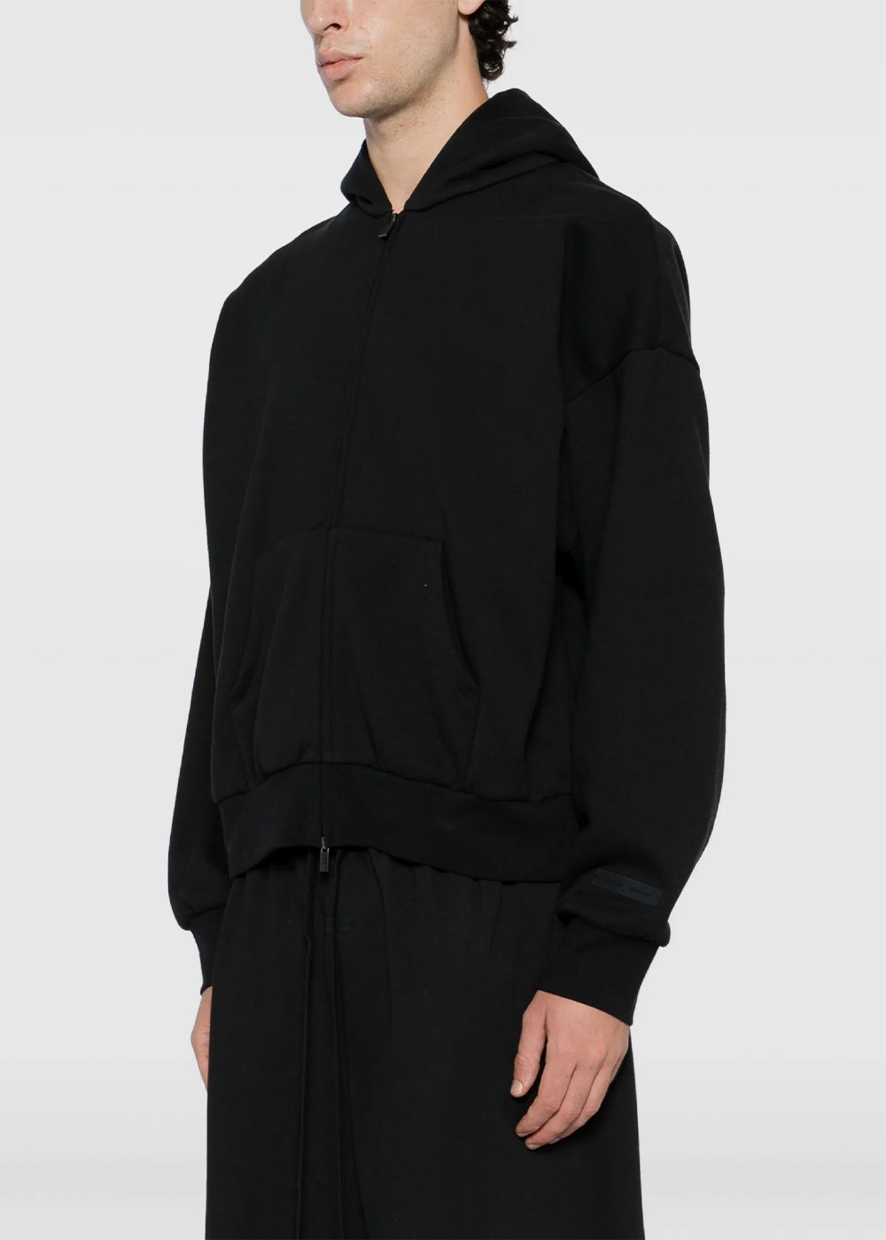 Jet Black Classic Fit Fleece Zip Up Hoodie Fear of god – Гарантія оригінальності – детальний вид