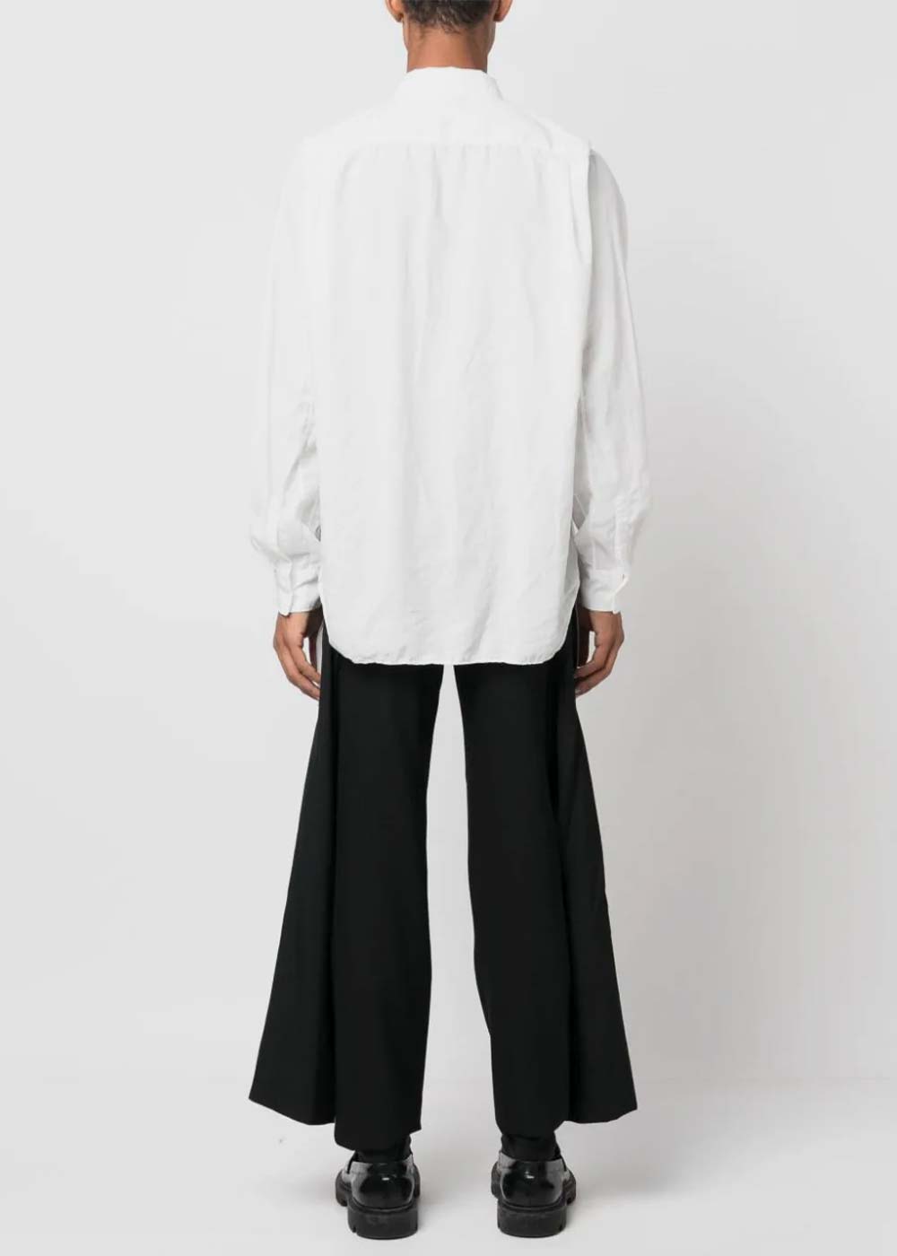 White Draped-Panel Long-Sleeve Shirt Comme des garcons – Гарантія оригінальності – детальний вид