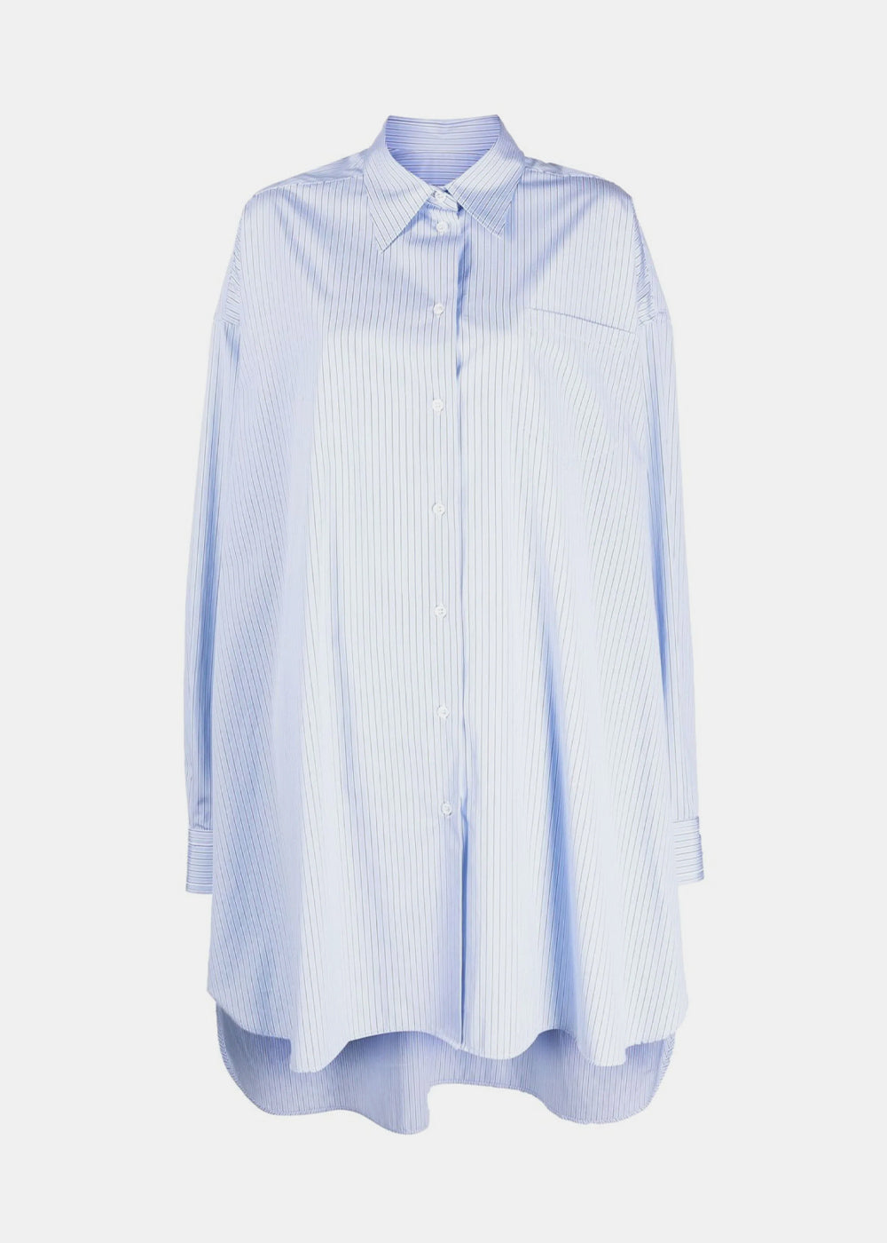 White & Blue Pinstriped Poplin Shirt Maison margiela оригінал – Купити в Україні – боковий вид