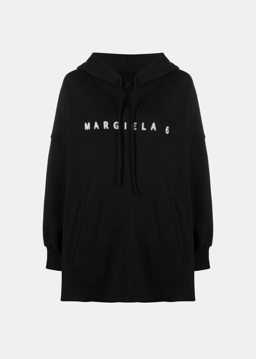 Black Logo-Print Slouchy Hoodie Maison margiela оригінал – Купити в Україні – боковий вид